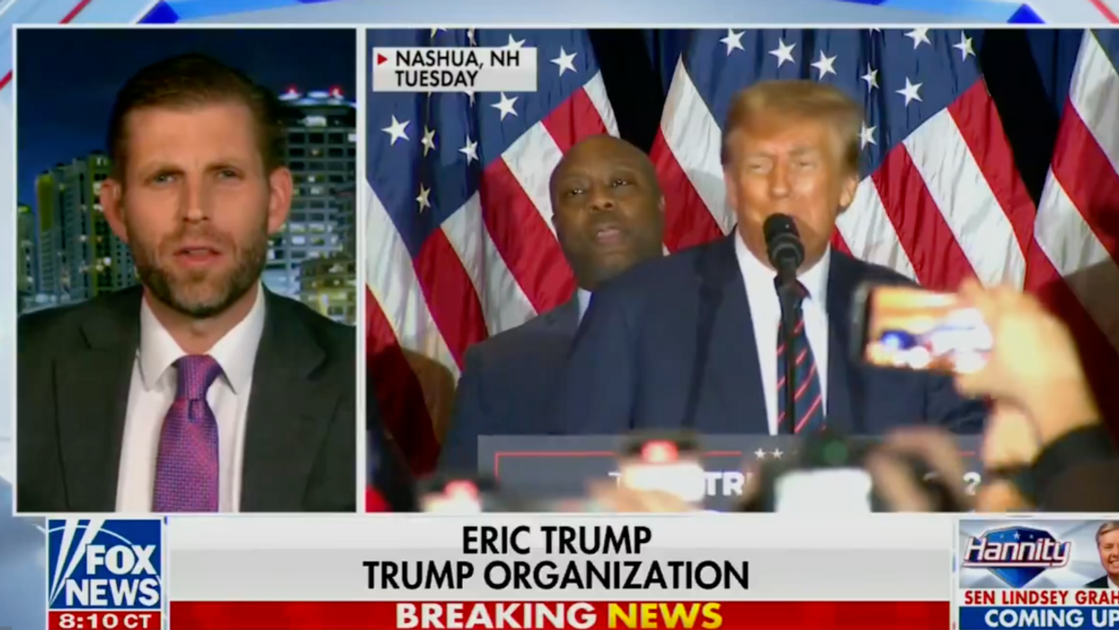Fox News screenshot of Eric Trump discussing Donald Trump