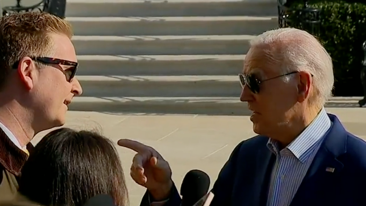 Fox News screenshot of Joe Biden and Peter Doocy