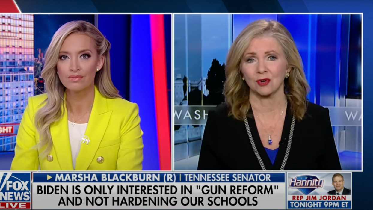 Fox News screenshot of Kayleigh McEnany and Marsha Blackburn