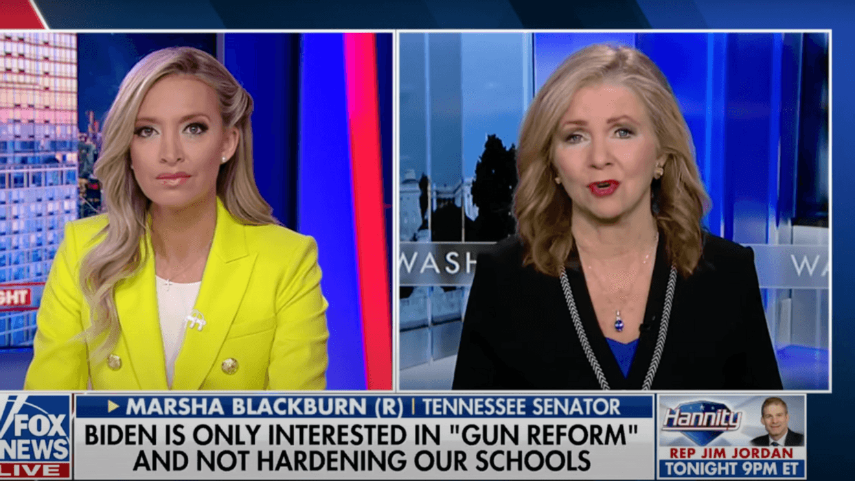 Fox News screenshot of Kayleigh McEnany and Marsha Blackburn