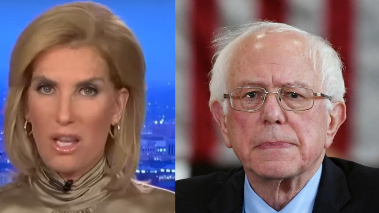 Fox News screenshot of Laura Ingraham; Bernie Sanders