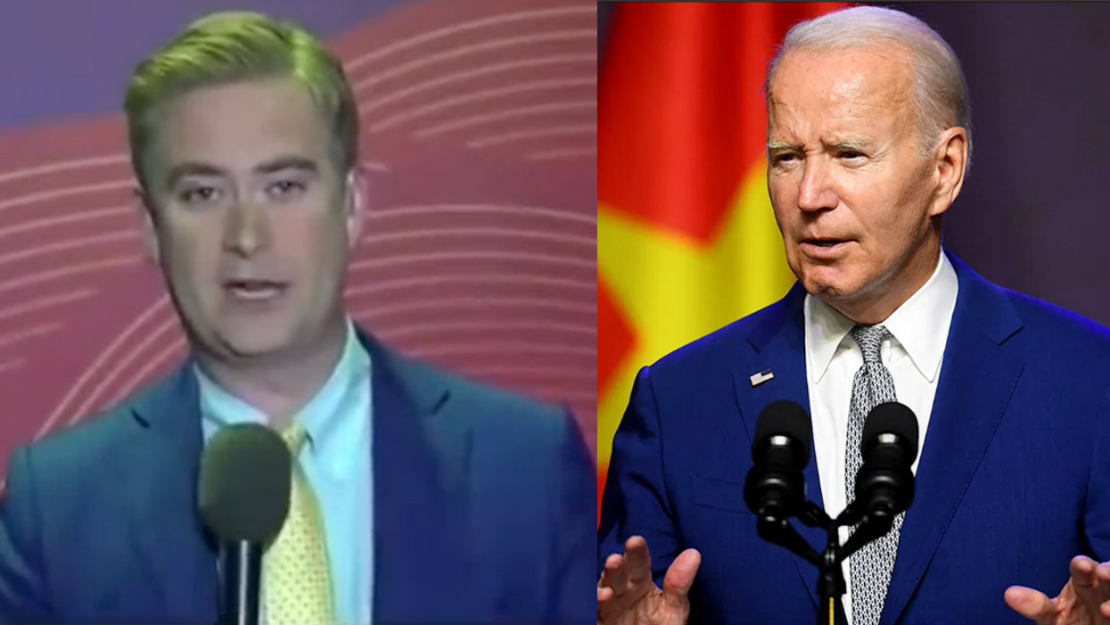 Fox News screenshot of Peter Doocy; Joe Biden