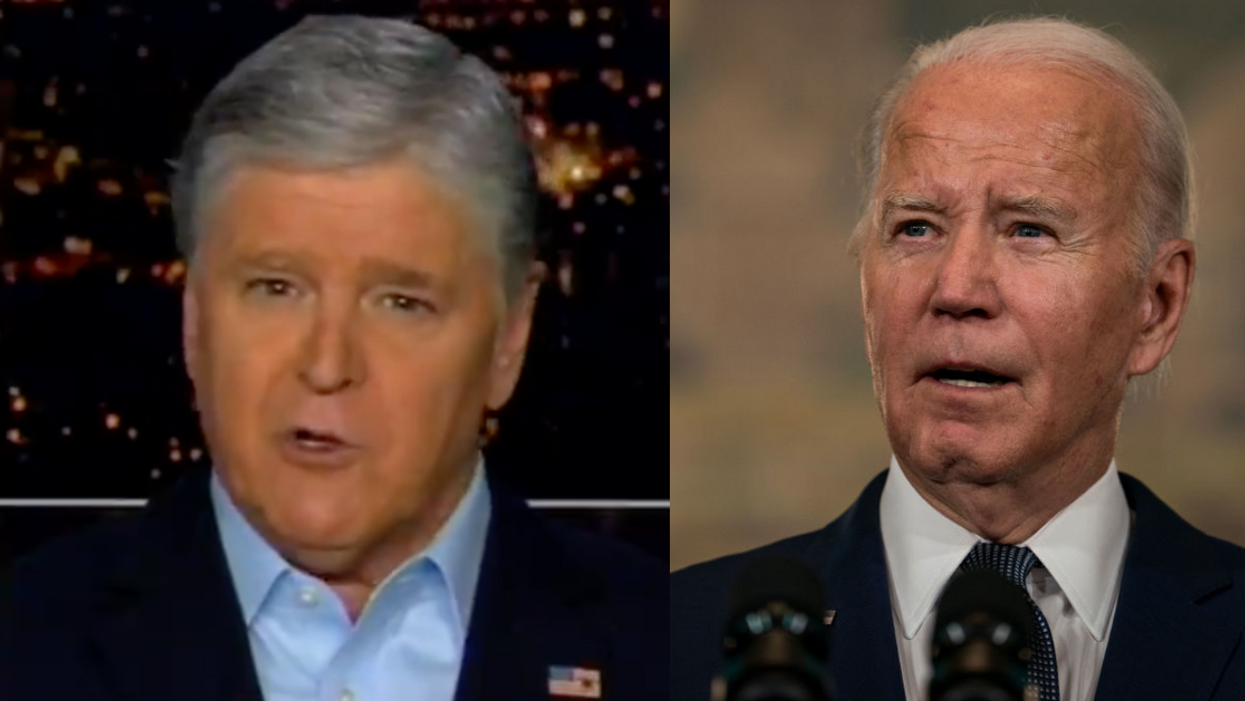 Fox News screenshot of Sean Hannity; Joe Biden