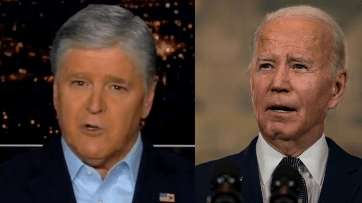 Fox News screenshot of Sean Hannity; Joe Biden