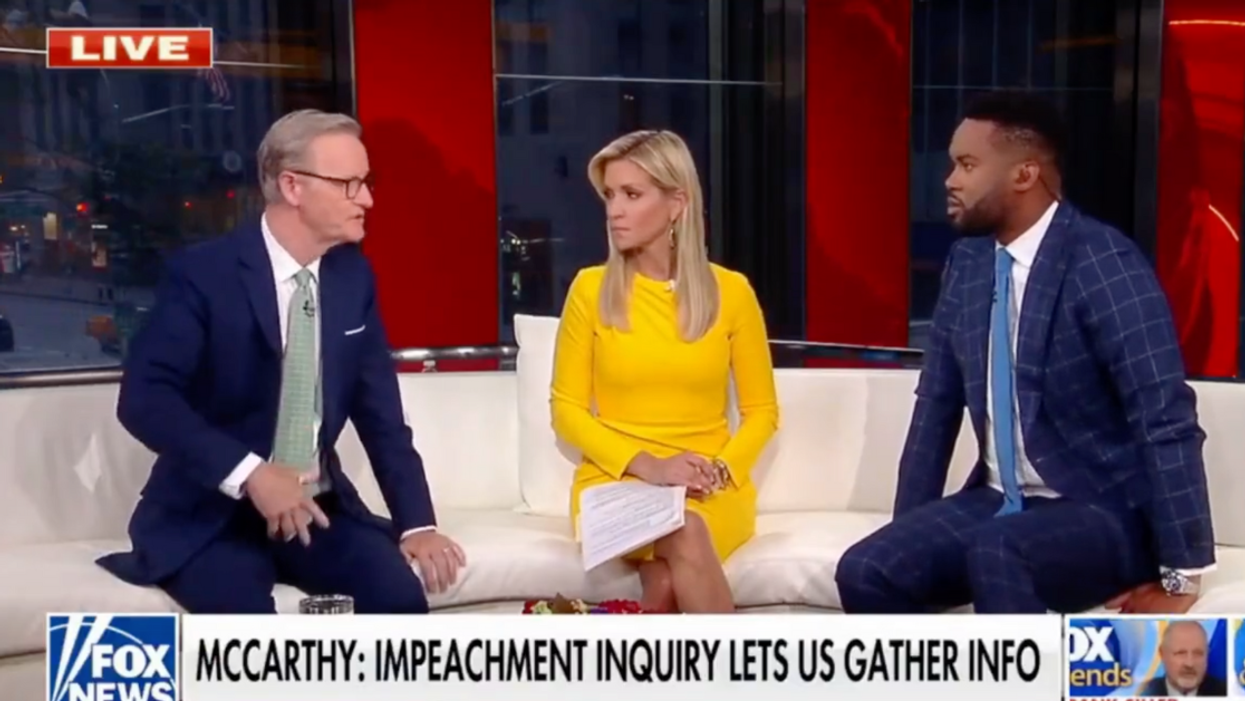 Fox News screenshot of Steve Doocy, Ainsley Earhardt, and Lawrence Jones