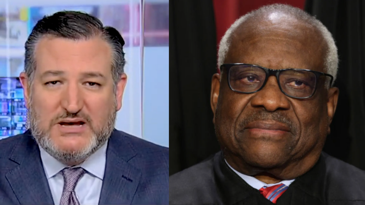 Fox News screenshot of Ted Cruz; Clarence Thomas