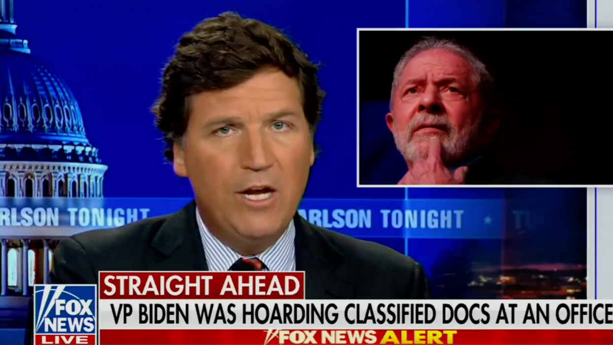 Fox News screenshot of Tucker Carlson on his program