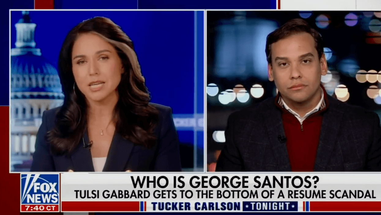 Fox News screenshot of Tulsi Gabbard and George Santos during their interview