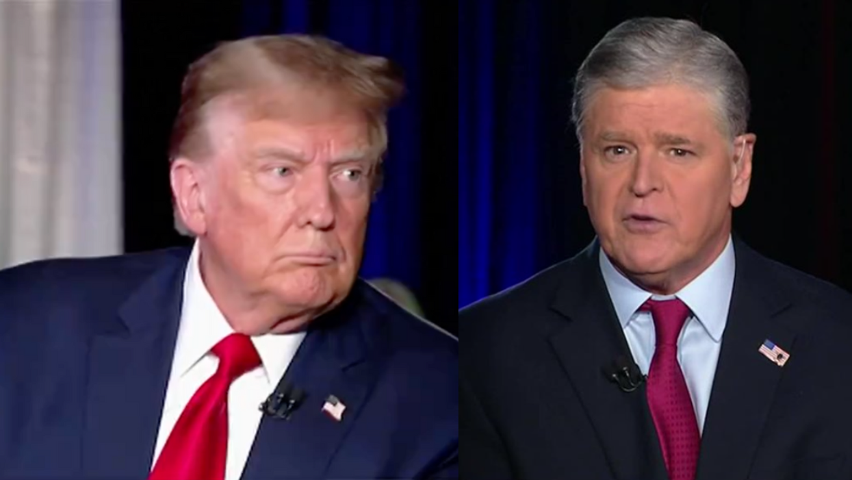 Fox News screenshots of Donald Trump and Sean Hannity