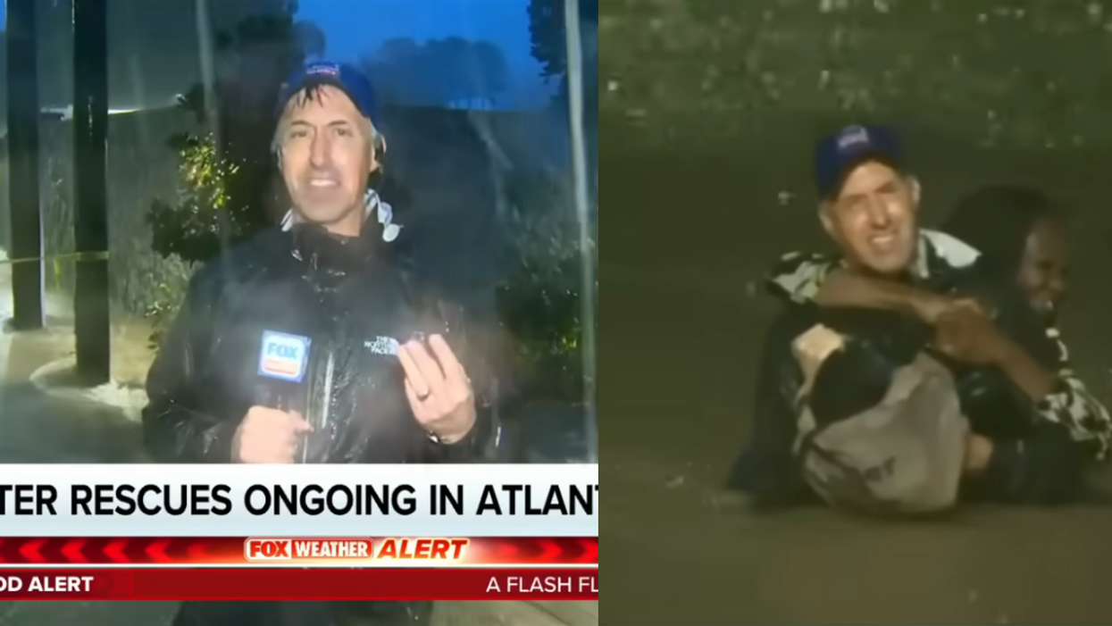 FOX Weather's Bob Van Dillen rescuing woman from flood