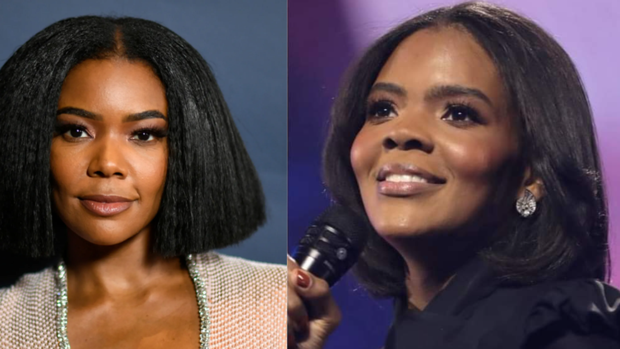 Gabrielle Union; Screenshot of Candace Owens from "Gabrielle Confederacy" meme