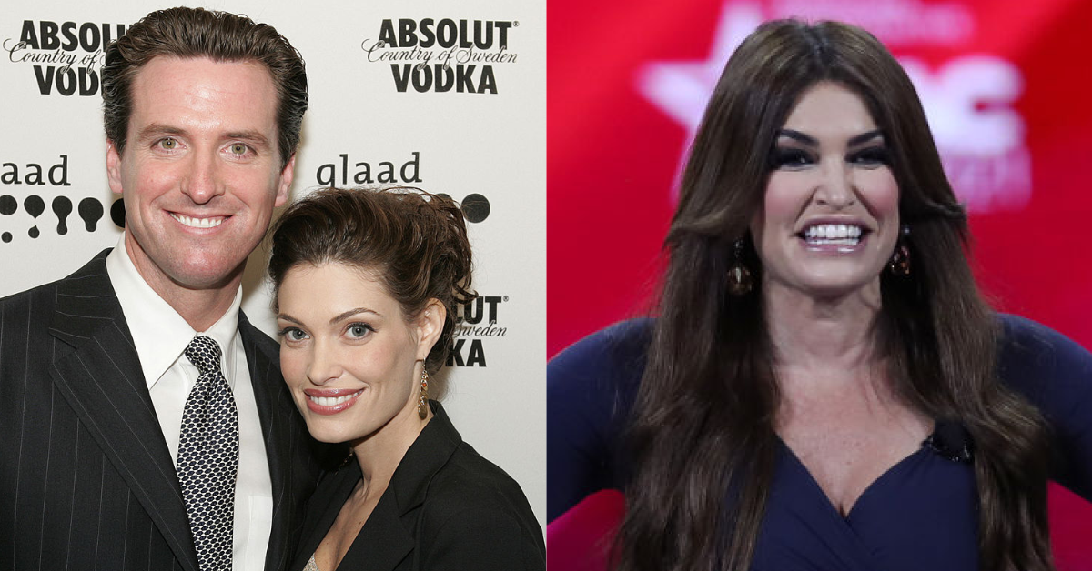 Gavin Newsom and Kimberly Guilfoyle in 2004; Kimberly Guilfoyle in 2021