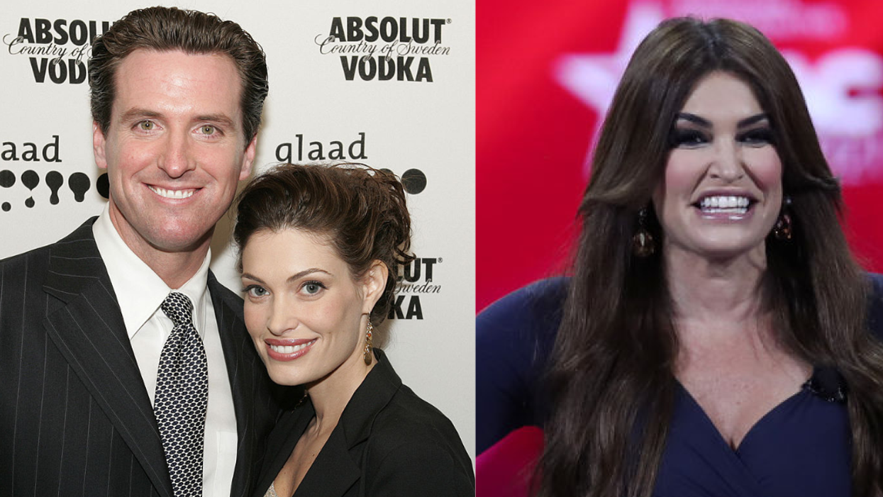 Gavin Newsom and Kimberly Guilfoyle in 2004; Kimberly Guilfoyle in 2021