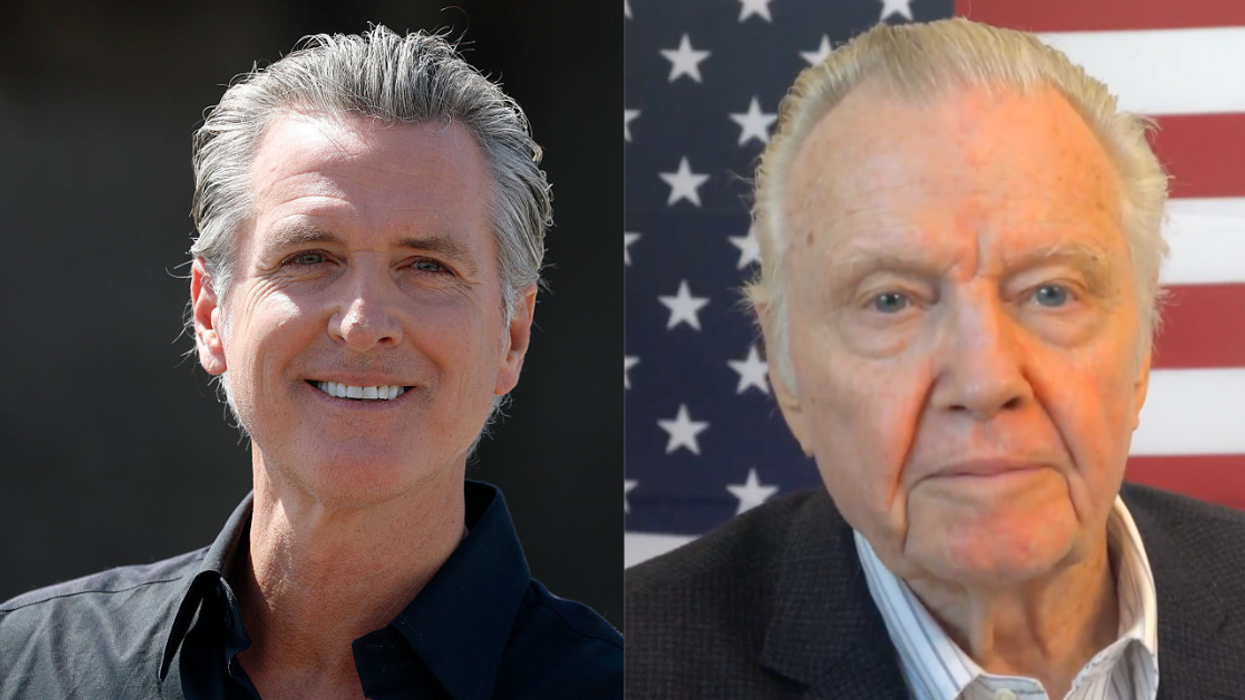 Gavin Newsom; Screenshot of Jon Voight