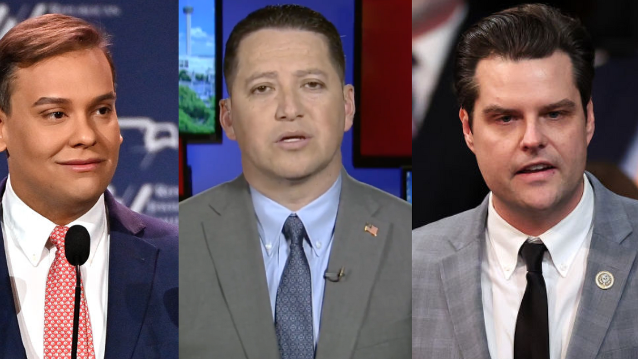 George Santos; Twitter screenshot of Tony Gonzalez; Matt Gaetz
