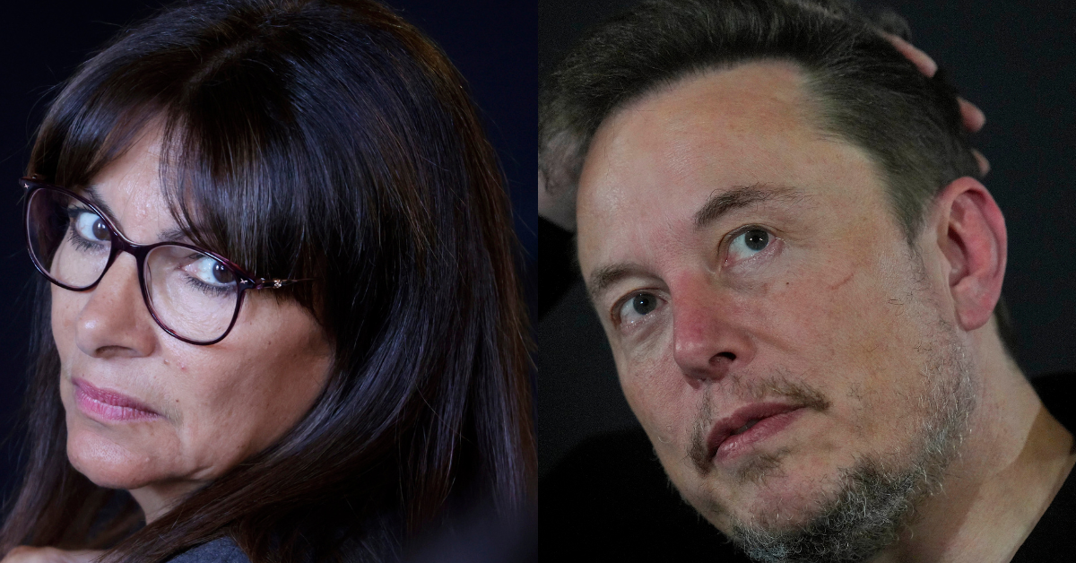 Getty Images of Anne Hidalgo (L) and Elon Musk (R)