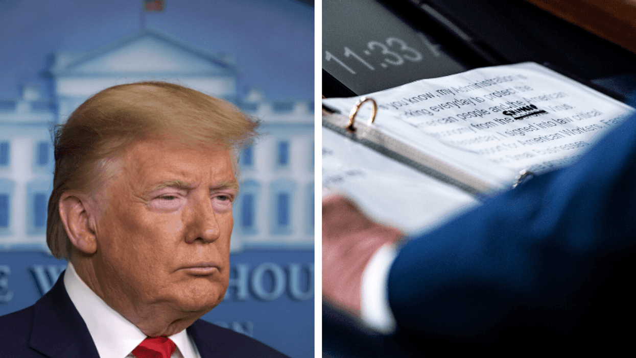 Photo of Trump's Coronavirus Press Conference Notes Show He Crossed Out 'Corona' and Wrote in 'Chinese' in Sharpie