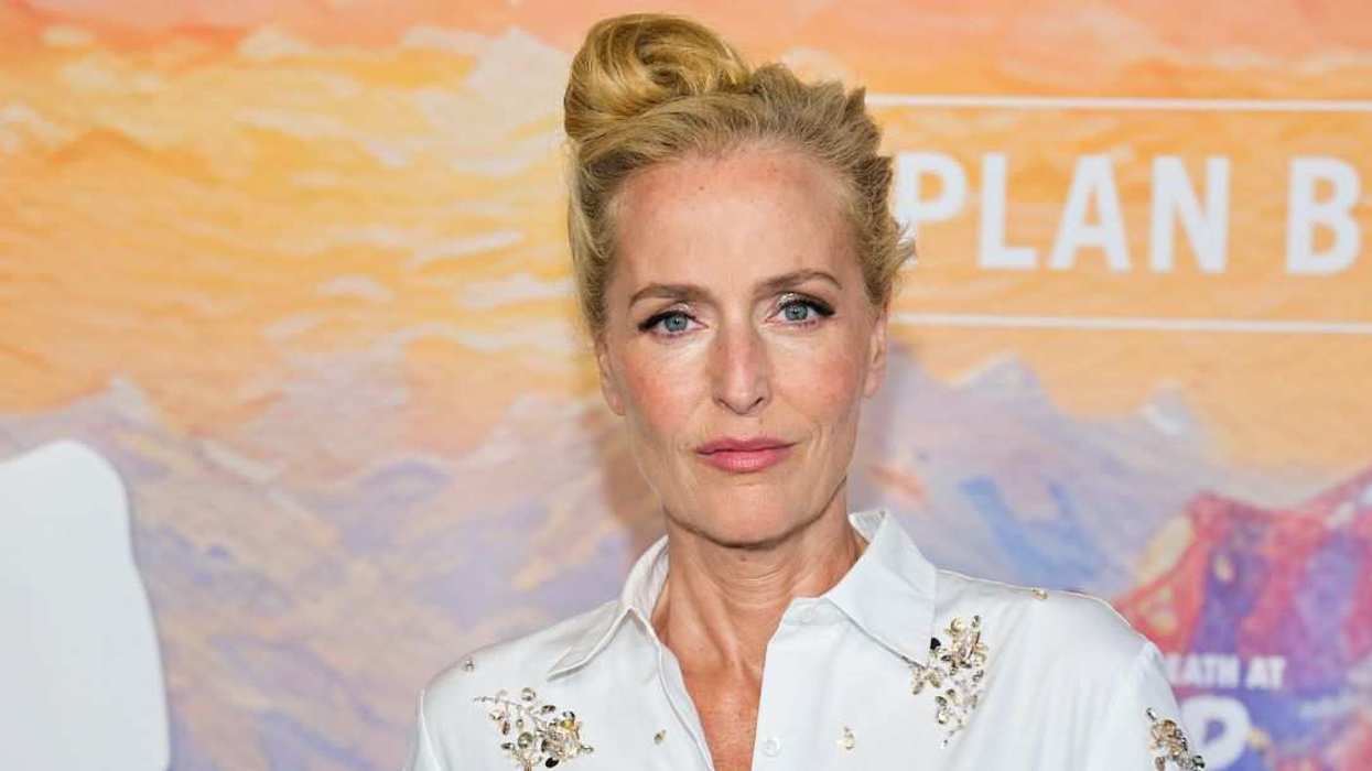 Gillian Anderson arrives at the premiere of "Teenage Sex And Death At Camp Miasma" at DGA Theater Complex.