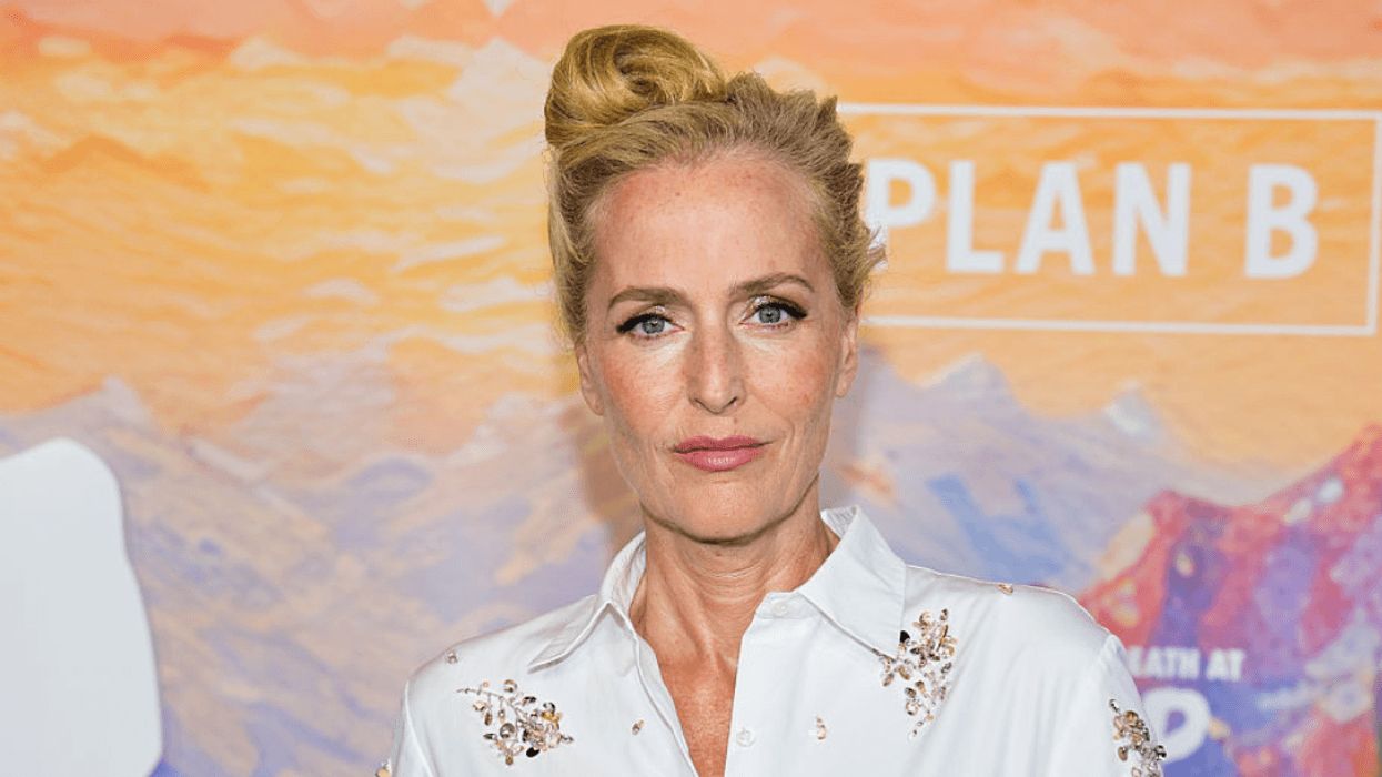 Gillian Anderson on a red carpet premier.