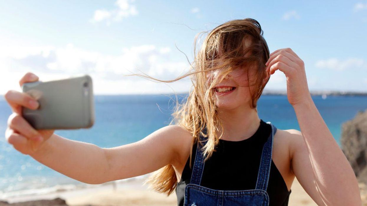 girl taking a selfie