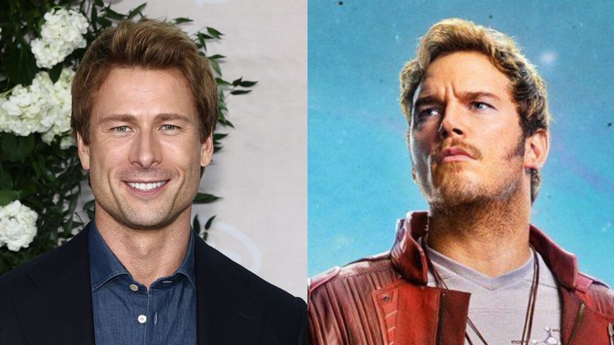 Glen Powell; Chris Pratt in Guardians of the Galaxy
