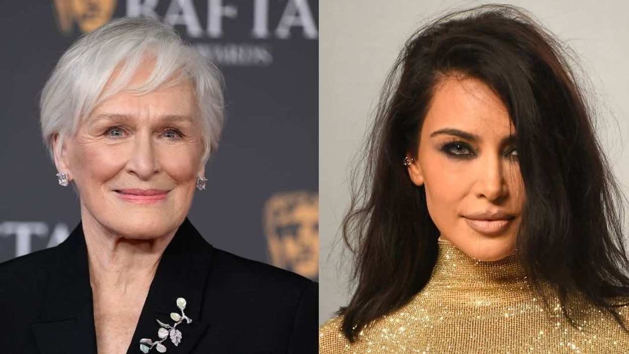 Glenn Close (left) defended All’s Fair co-star Kim Kardashian (right) from an online critic.