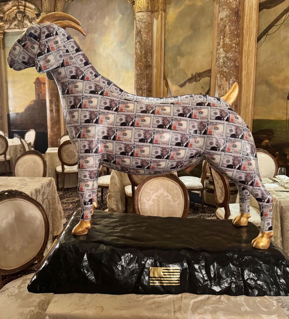 golden-hooved goat idol at Mar-a-Lago