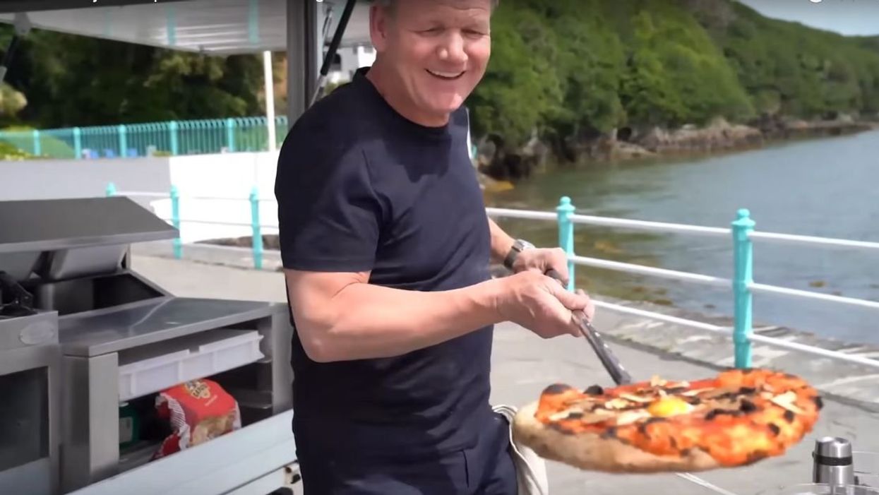 Gordon Ramsay and his Full English Breakfast Pizza
