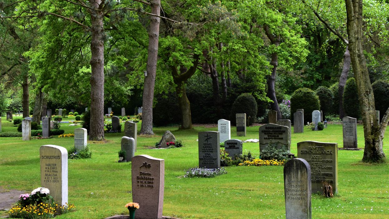 graves in a cemetery