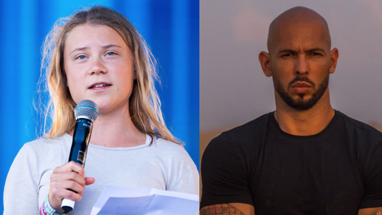 Greta Thunberg; Twitter screenshot of Andrew Tate