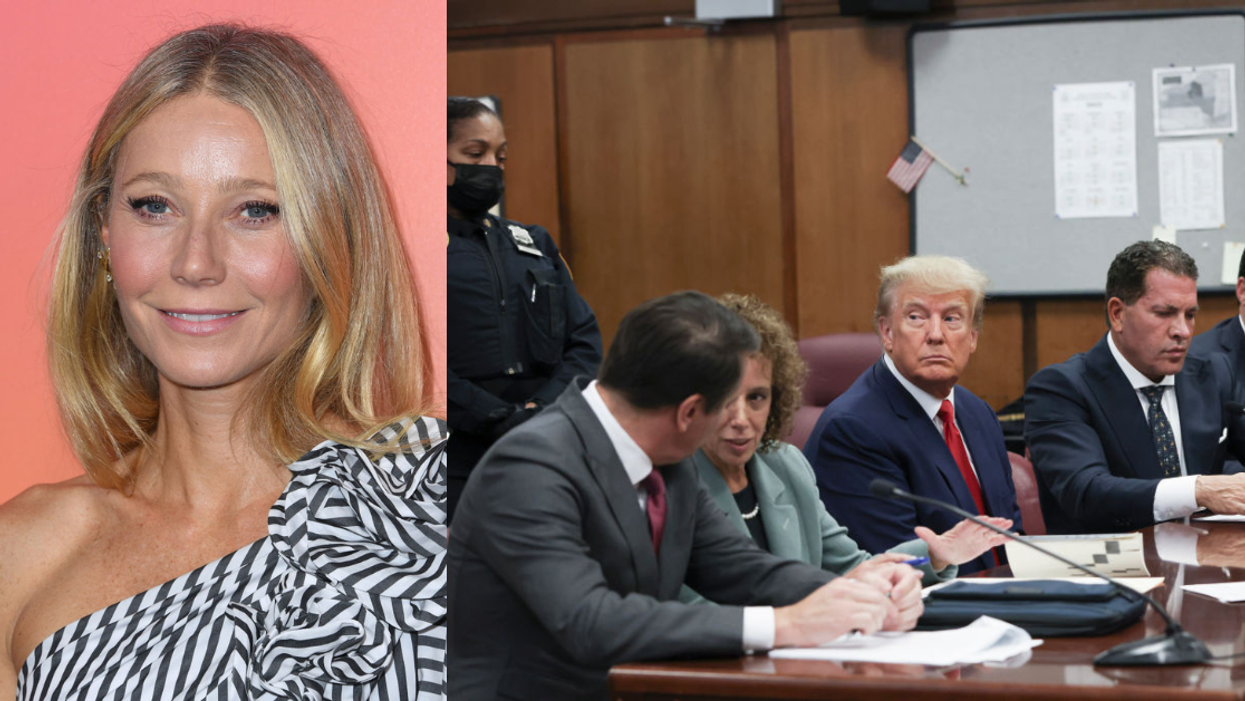 Gwyneth Paltrow; Donald Trump during his arraignment
