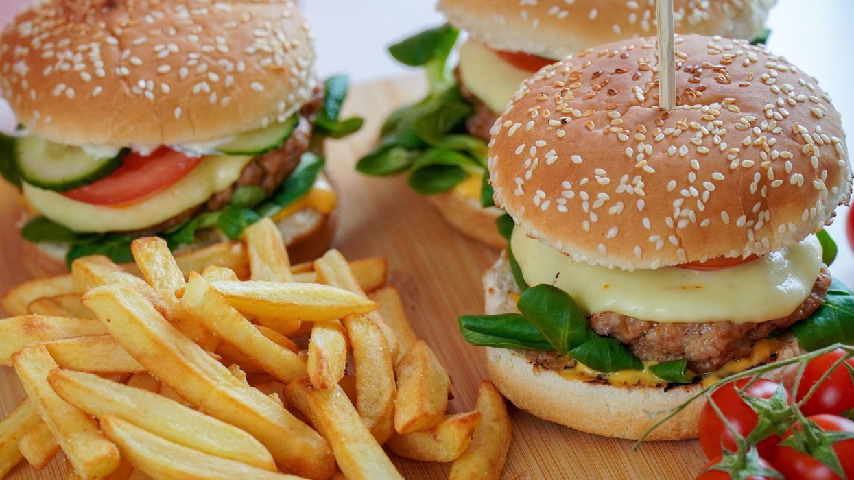 Hamburgers and french fries