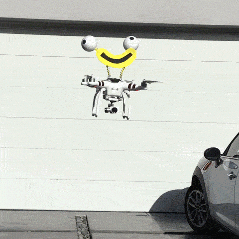 Happy Smiley Face drone GIF
