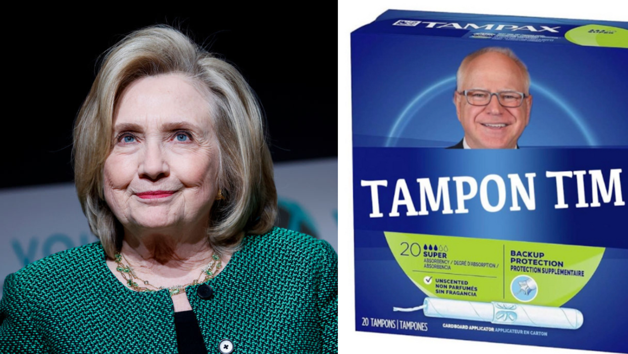 Hillary Clinton; Screenshot of "Tampon Tim" meme