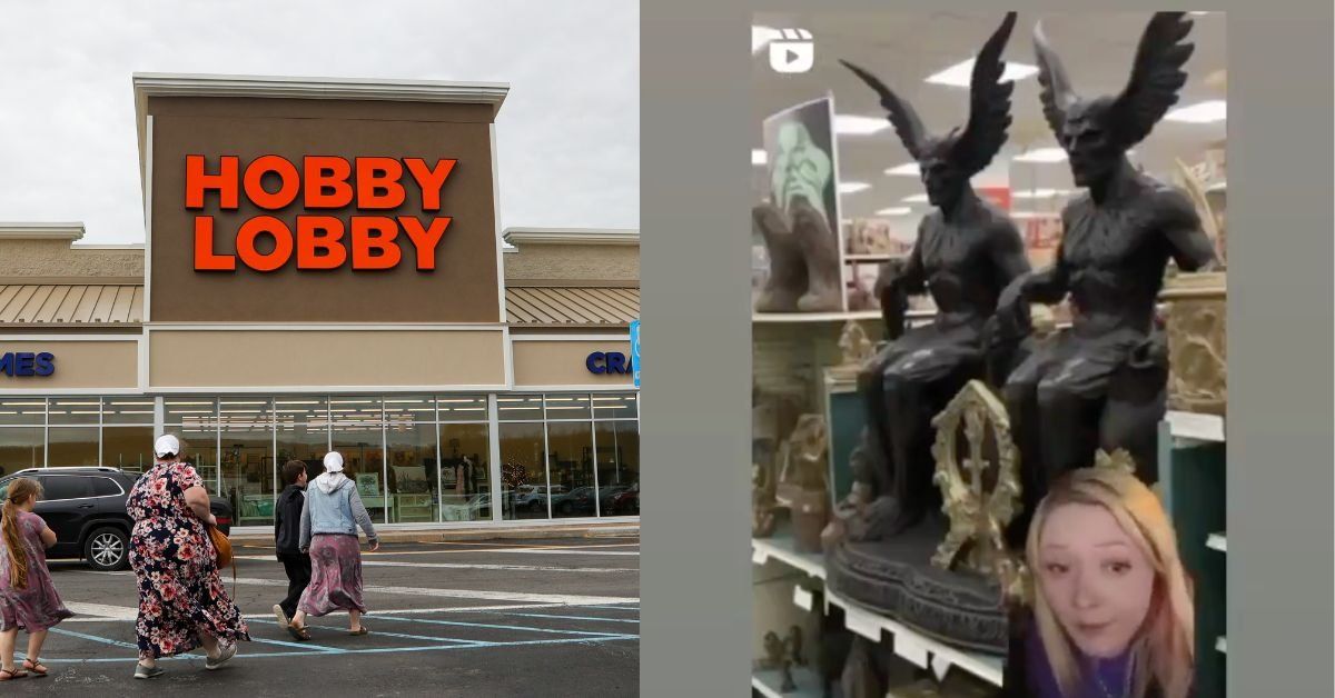 Hobby Lobby; Baphomet statues in AI-generated photos