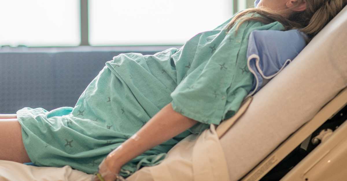 hospitalized pregnant woman