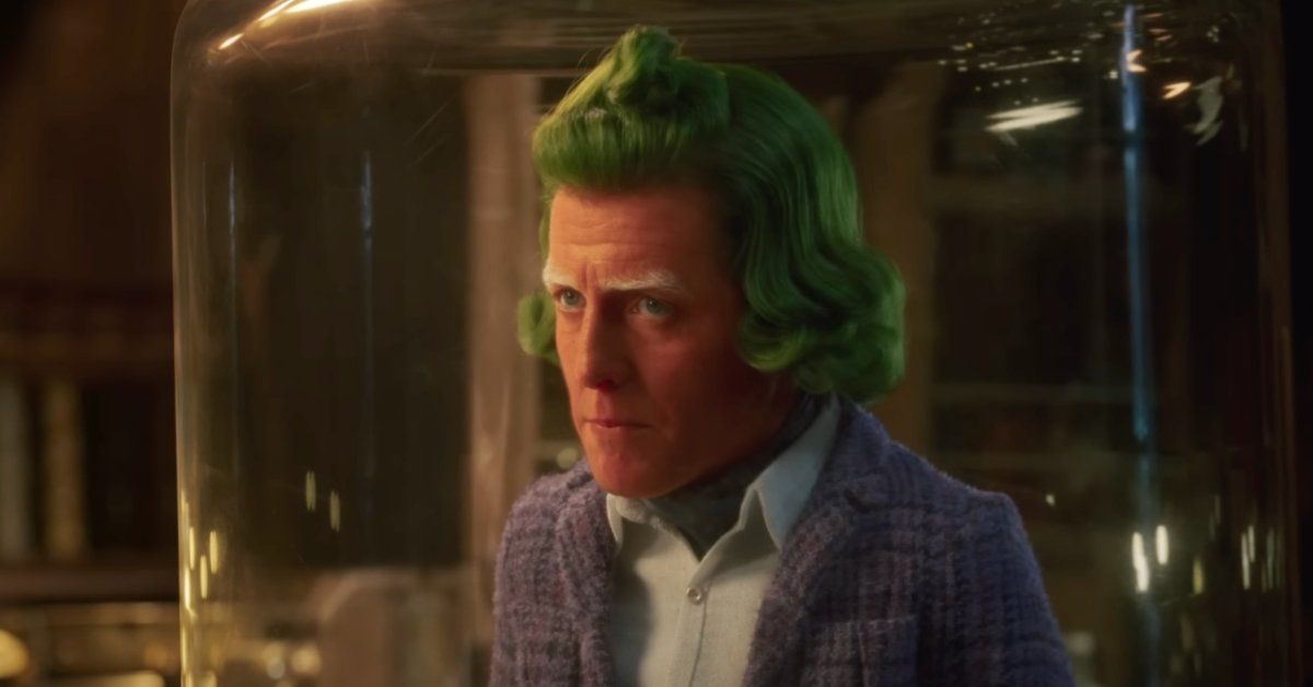 Hugh Grant as an Oompa Loompa in 'Wonka'