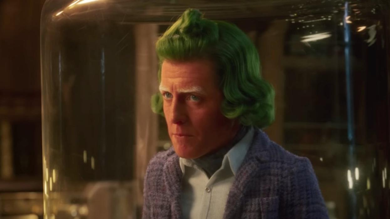 Hugh Grant as an Oompa Loompa in 'Wonka'