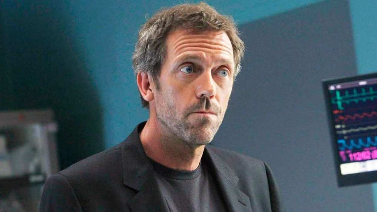Hugh Laurie as Dr. Gregory House in House, the long-running medical drama that aired from 2004 to 2012.