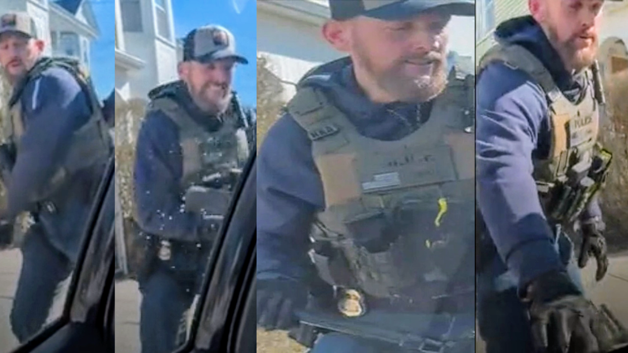 ICE agent smashes car window