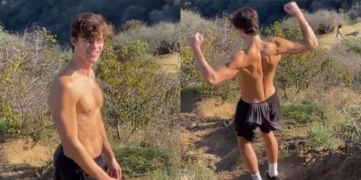 Shawn Mendes Falls Down Hill Trying To Take Shirtless Pic: VIDEO