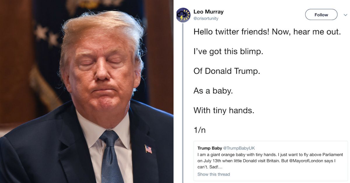 Protesters Are Hoping To Get A Giant 'Baby Trump' Balloon To Fly Overhead During His UK Visit 😂