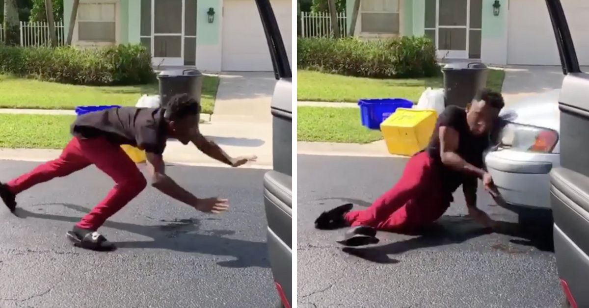 Guy Slips During 'In My Feelings' Challenge, And Promptly Gets Hit By A Car 😮