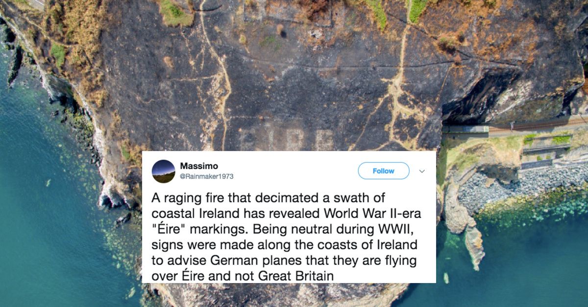 Massive Fire In Ireland Reveals Old World War 2 Sign With An Important Message 😮