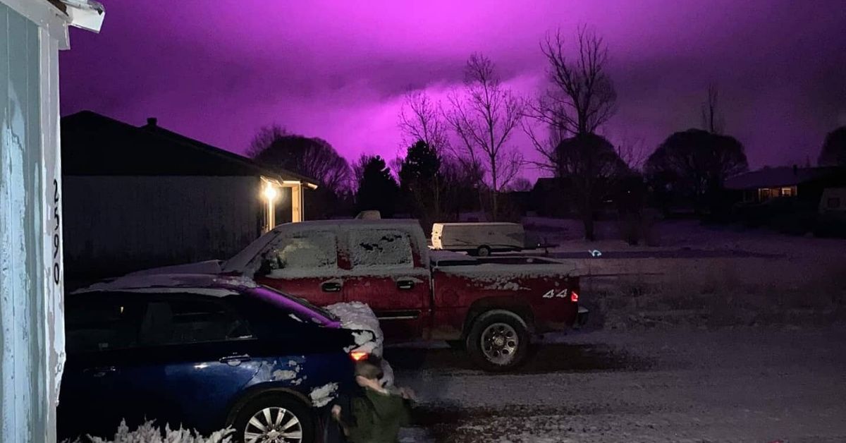 Arizona Sky Turns Deep Purple Thanks To Lights From Medical Marijuana Farm