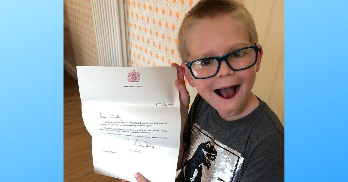 7-Year-Old Boy Sends The Queen His Homemade Word Search To Cheer Her Up During Lockdown