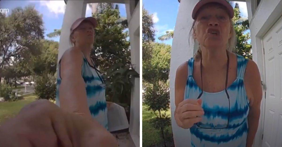 Doorbell Cam Captures 'HOA Karen' Threatening To Sue Neighbor For Displaying Biden Lawn Sign
