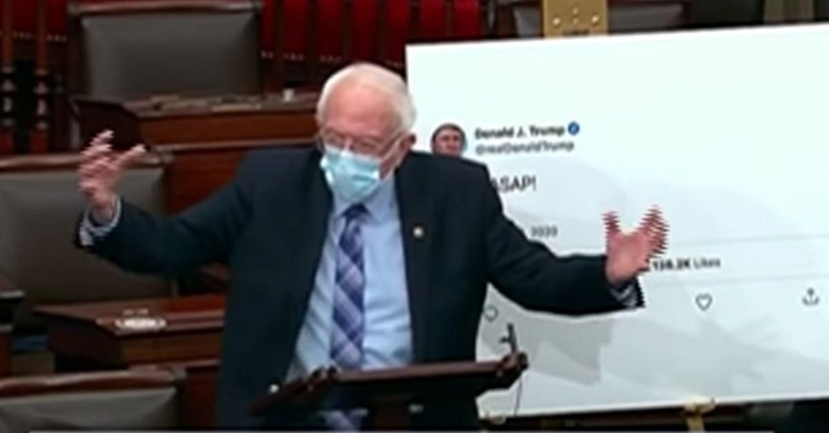 Bernie Sanders Uses Trump's Tweets As Ammunition To Blast Mitch McConnell Over Stimulus Checks