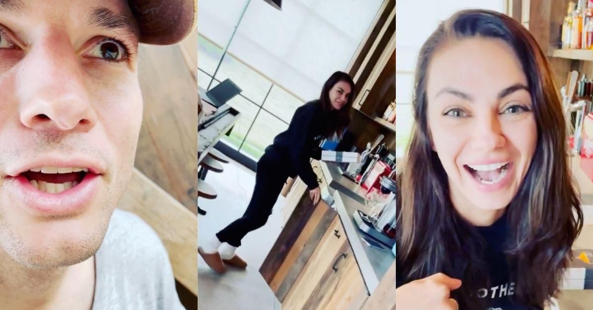 Ashton Kutcher Catches Wife Mila Kunis Breaking 'Dry January' Red-Handed In Hilarious Video