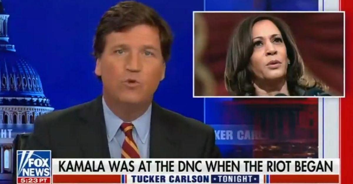 Tucker Carlson Slammed For Suggesting Kamala Harris Planted Pipe Bomb Near DNC Headquarters